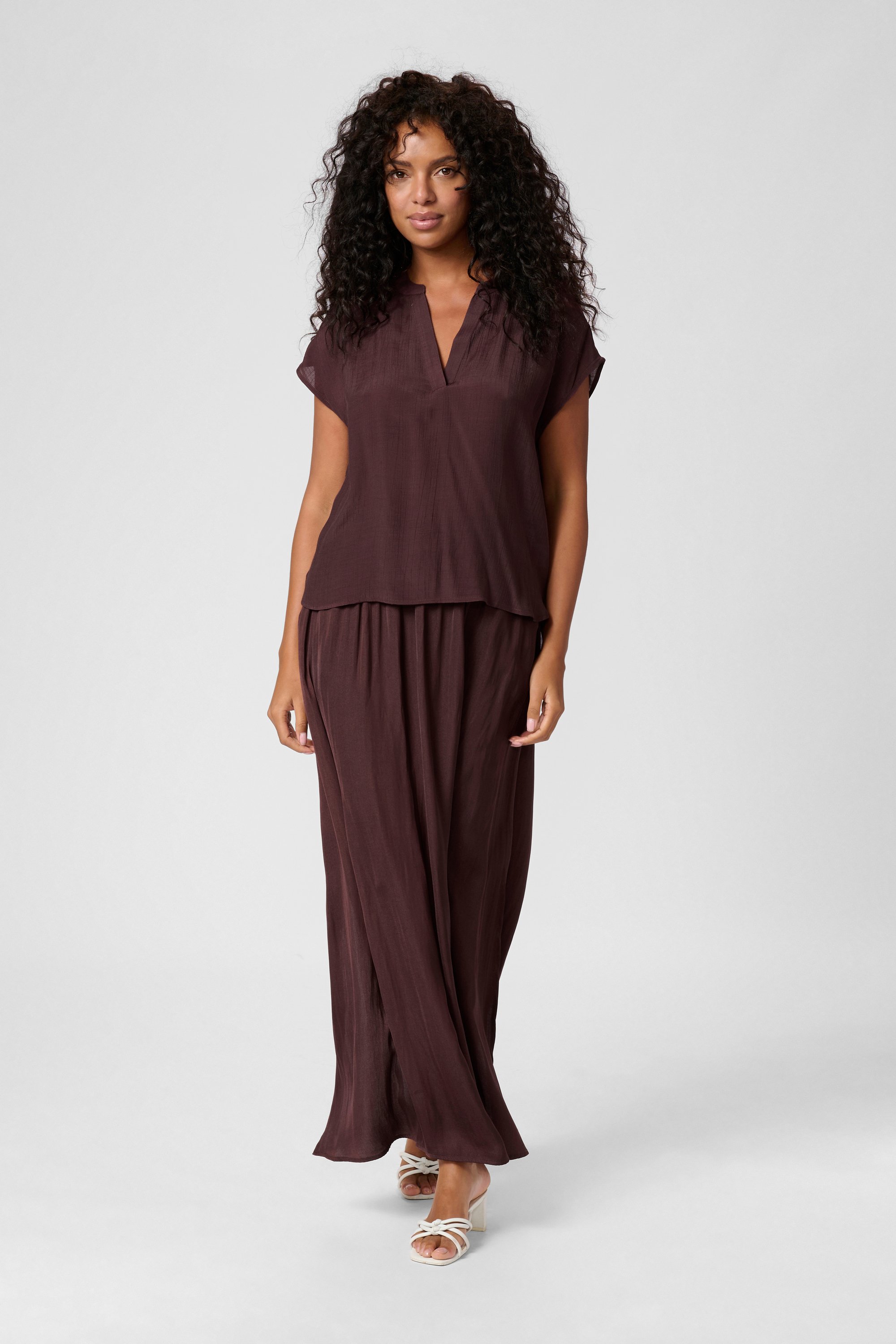 Kurzarm-Bluse KAanja Regular fit brown