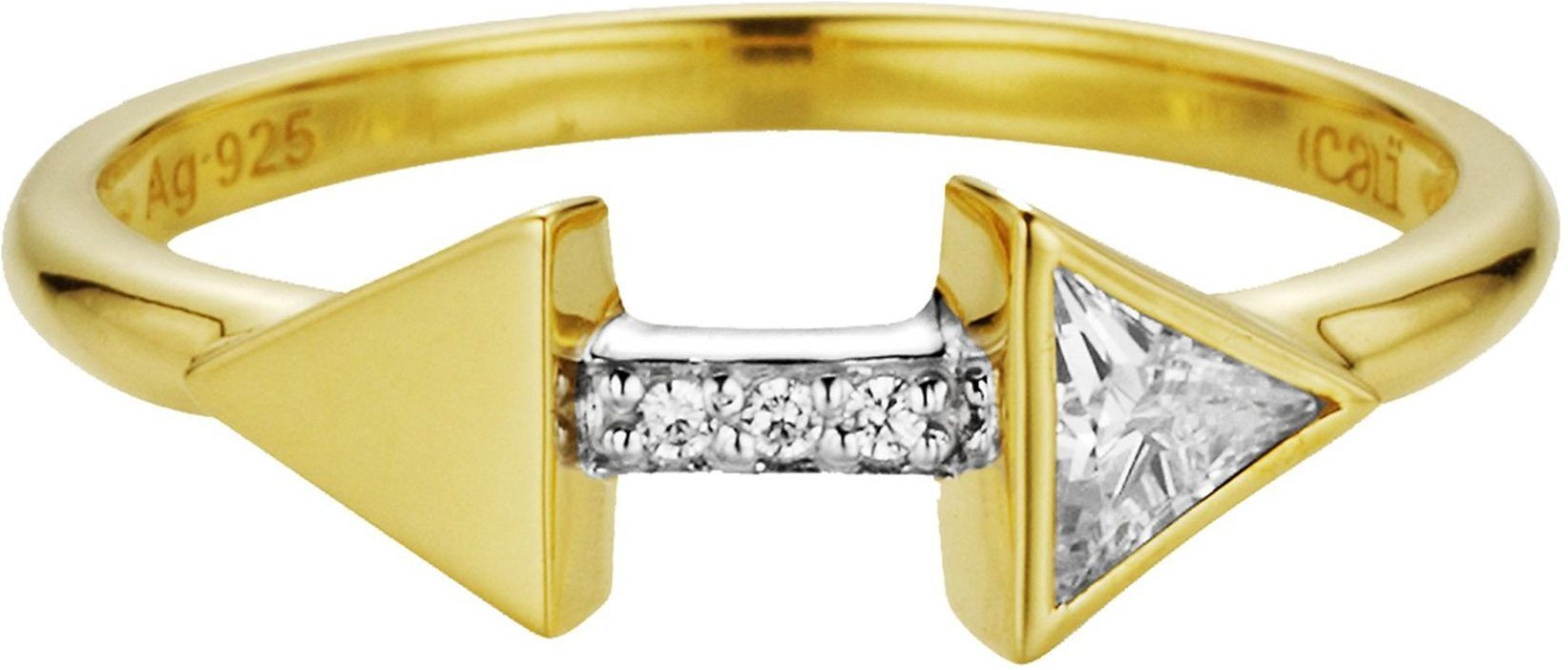 cai Ring 925/- Silber vergoldet Zirkonia Pfeile