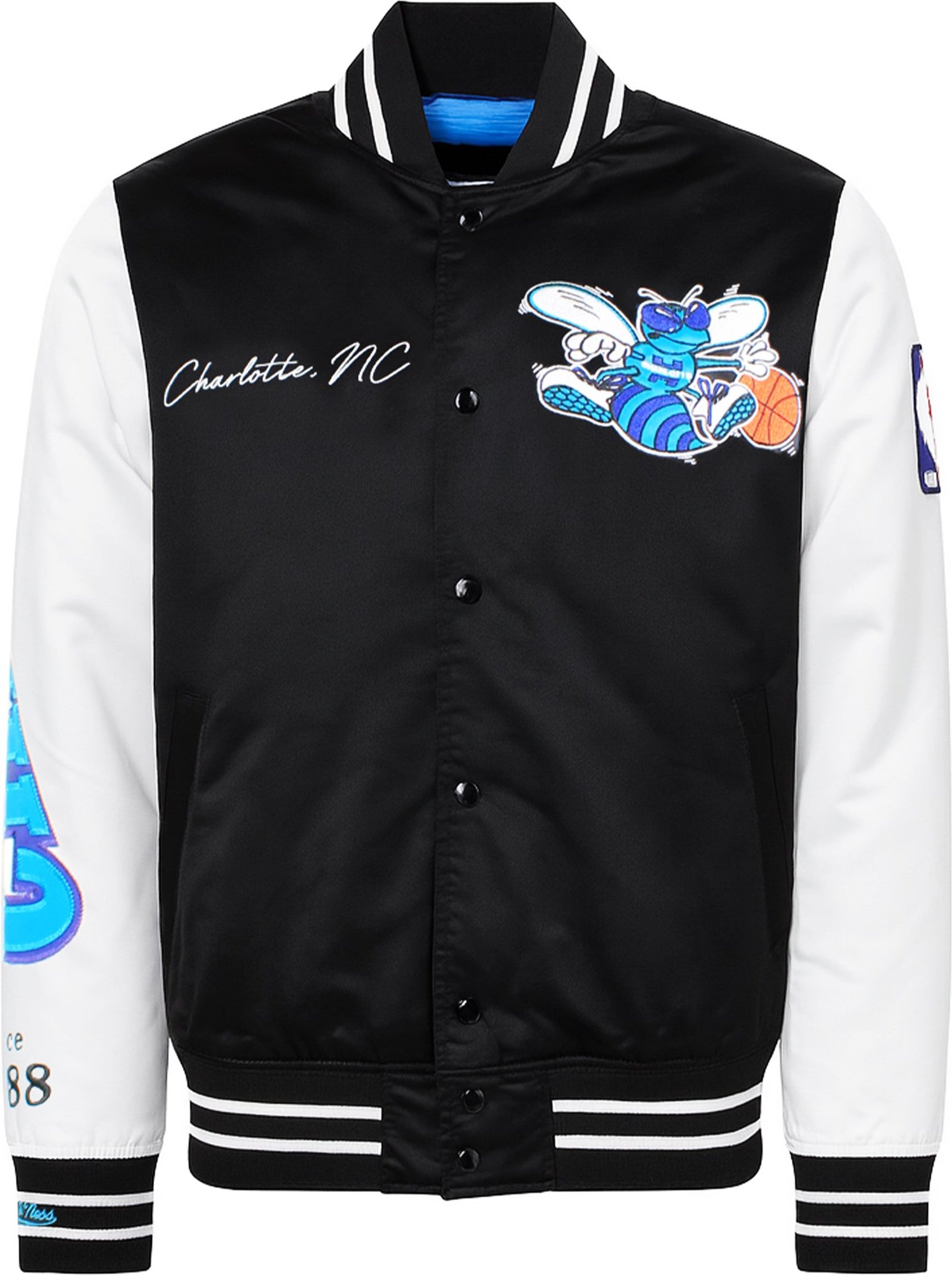 Mitchell & Ness NBA Charlotte Hornets Herren Satin Bomberjacke