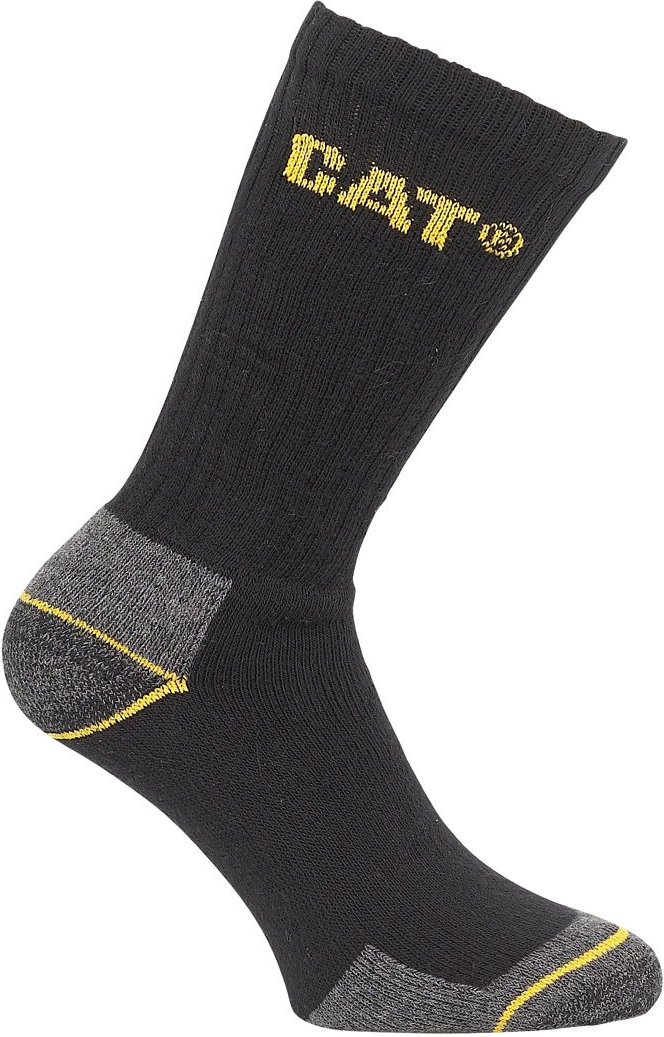 Caterpillar Crew Herren Arbeitssocken / Socken, 3 Paar (Schwarz)