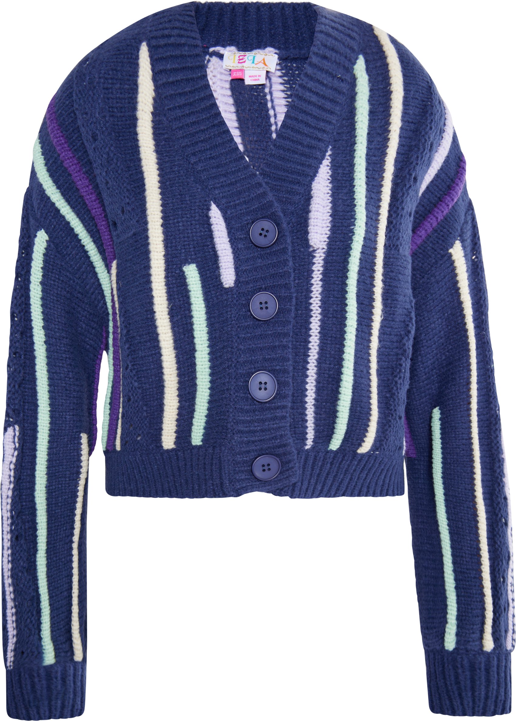 IZIA Strickjacke Damen Marine Mehrfarbig