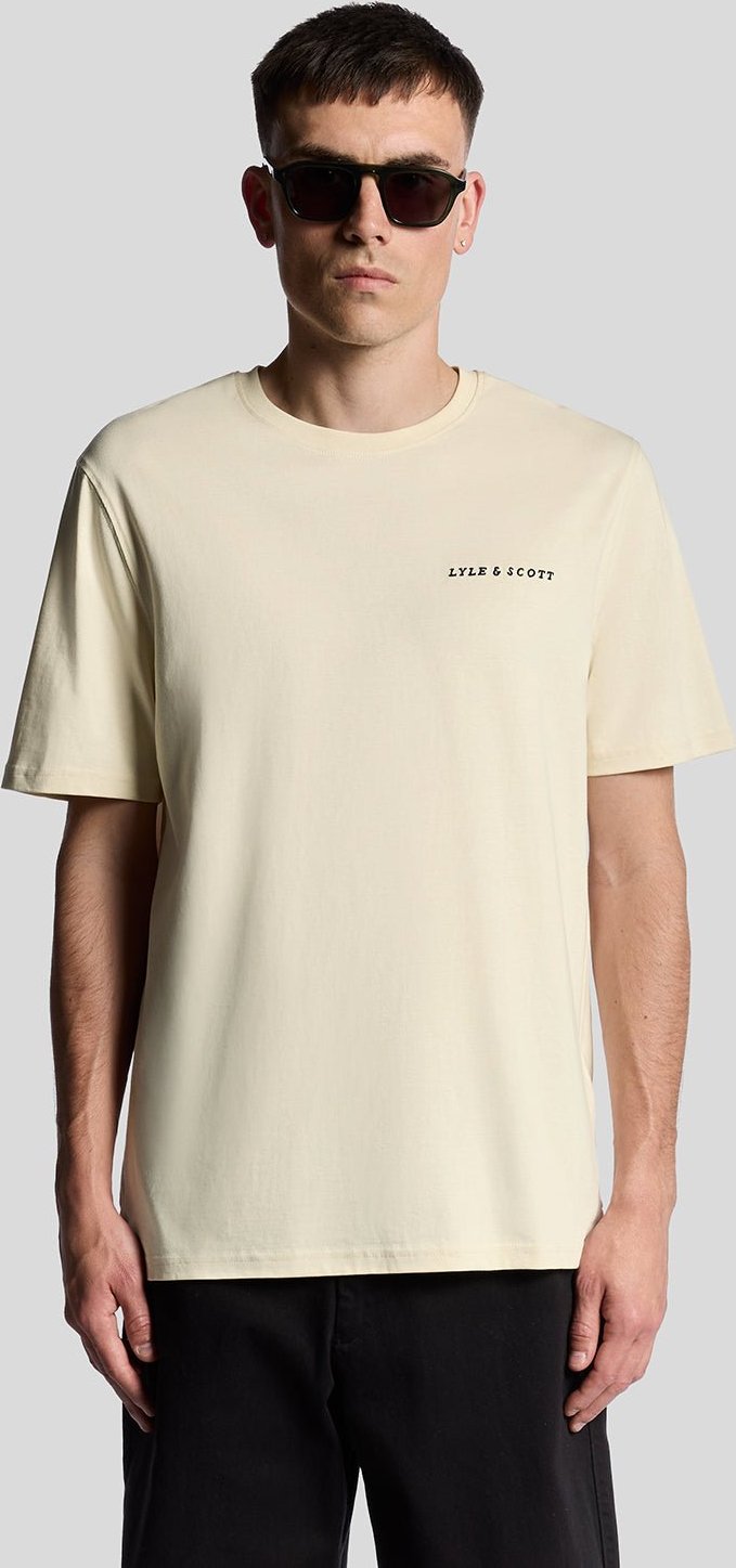 Lyle & Scott Script-Logo Baumwoll Crew Neck T-Shirt - Beige