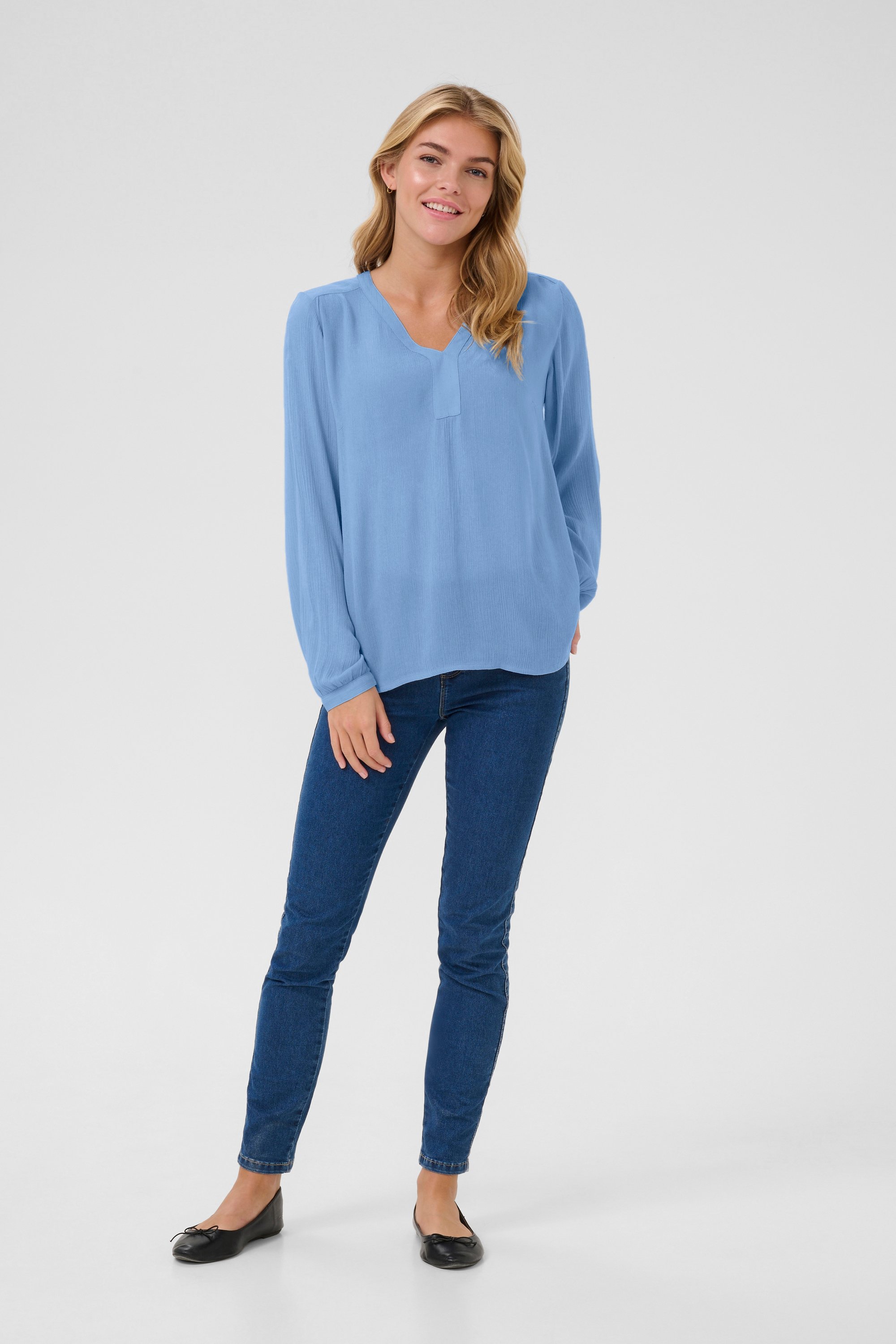 Langarm-Bluse Regular fit Ebb and Flow blue