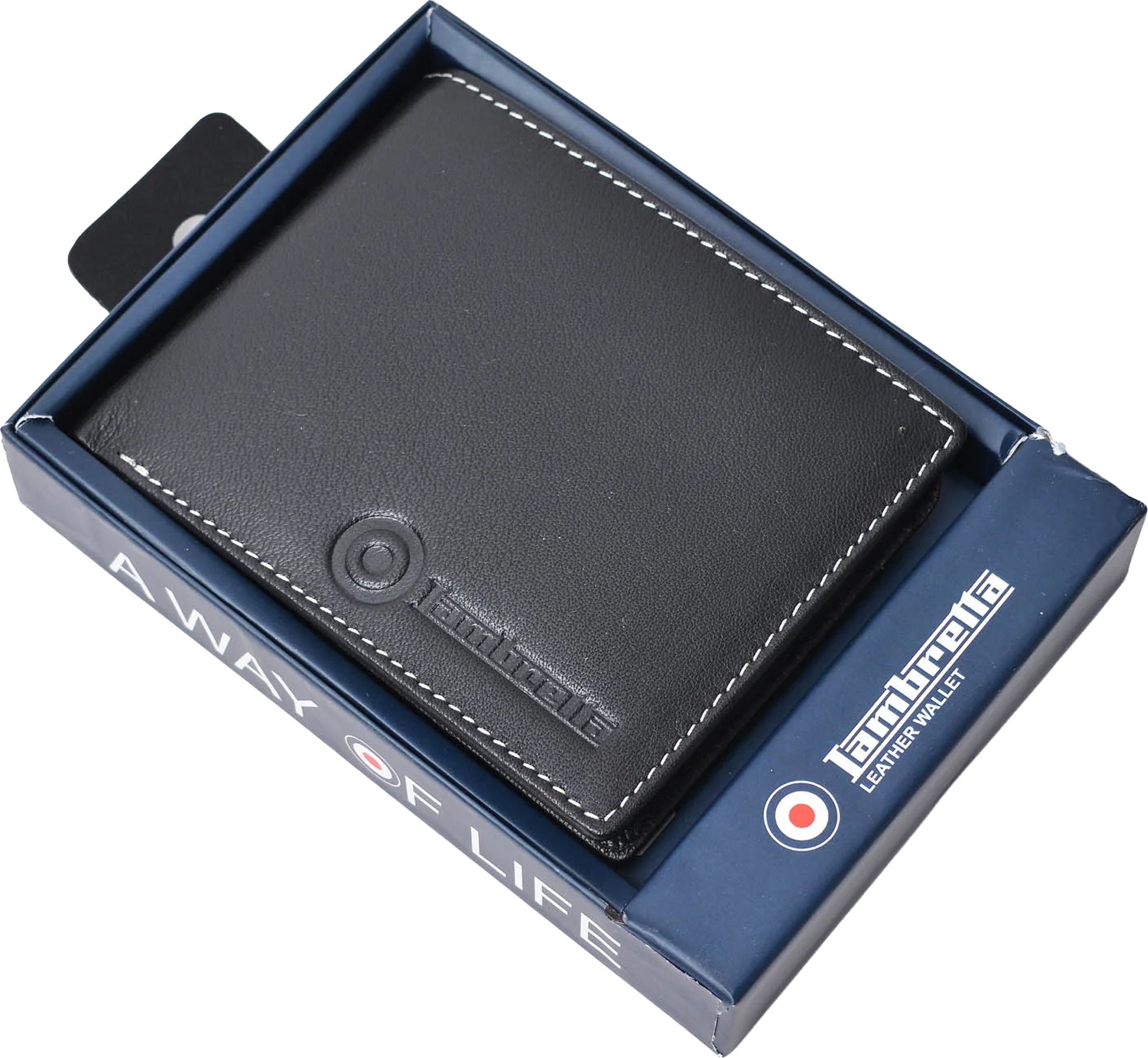 Lambretta - Leder Brieftasche Logo (Schwarz)