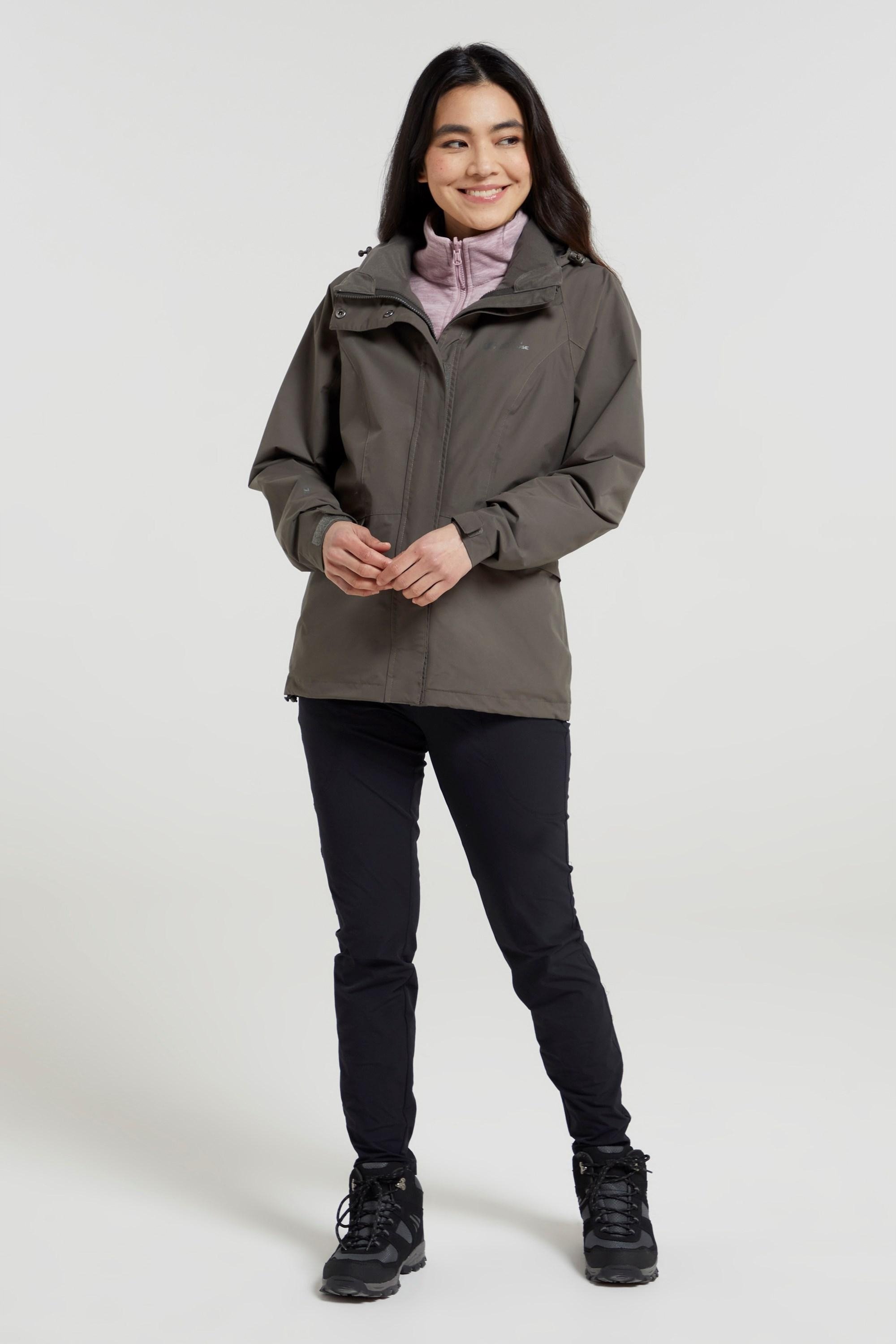 Mountain Warehouse - "Thunderstorm II" Jacke, wasserfest 3 in 1 für Damen (Khakigrün)