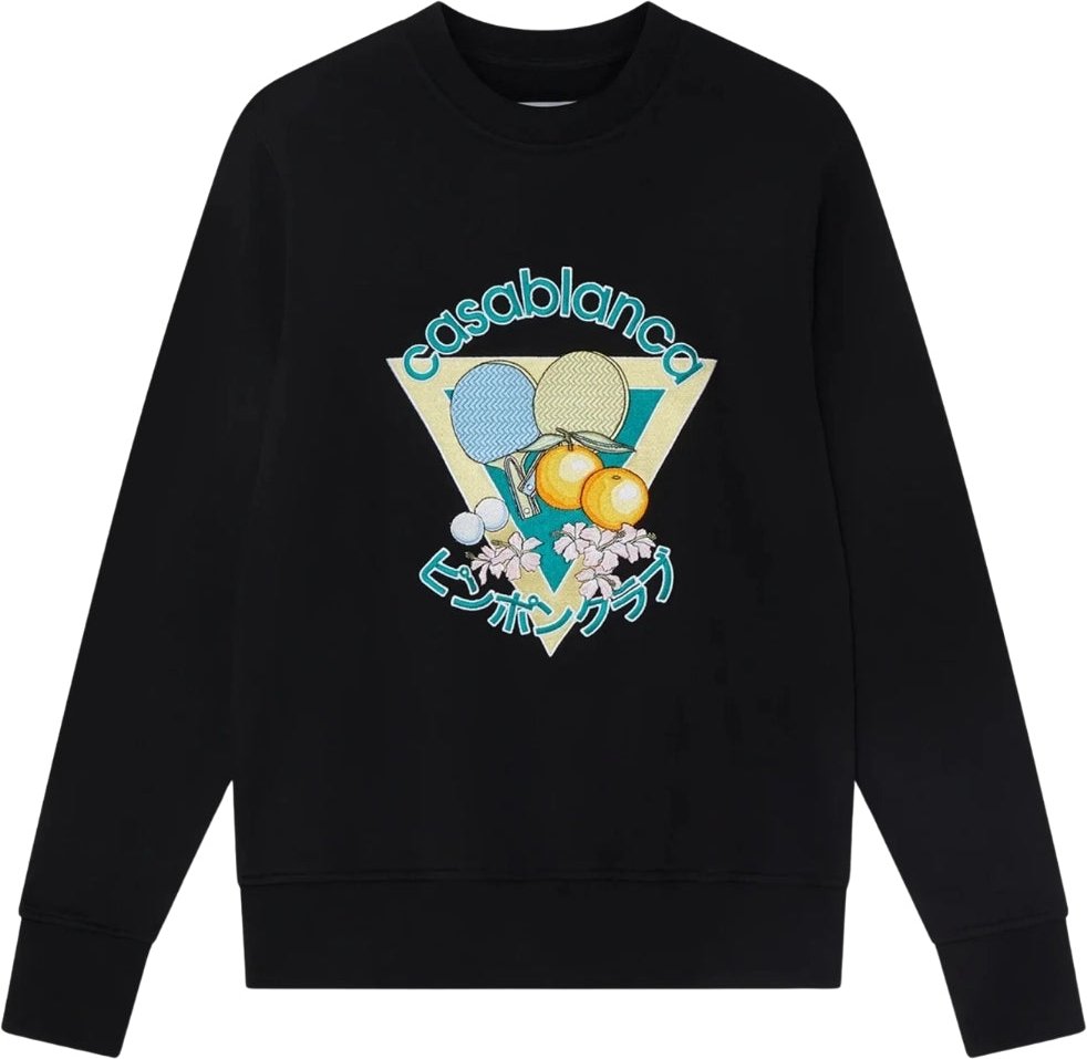 Casablanca Bestickte Ping-pong-club-sweatshirts, Schwarz