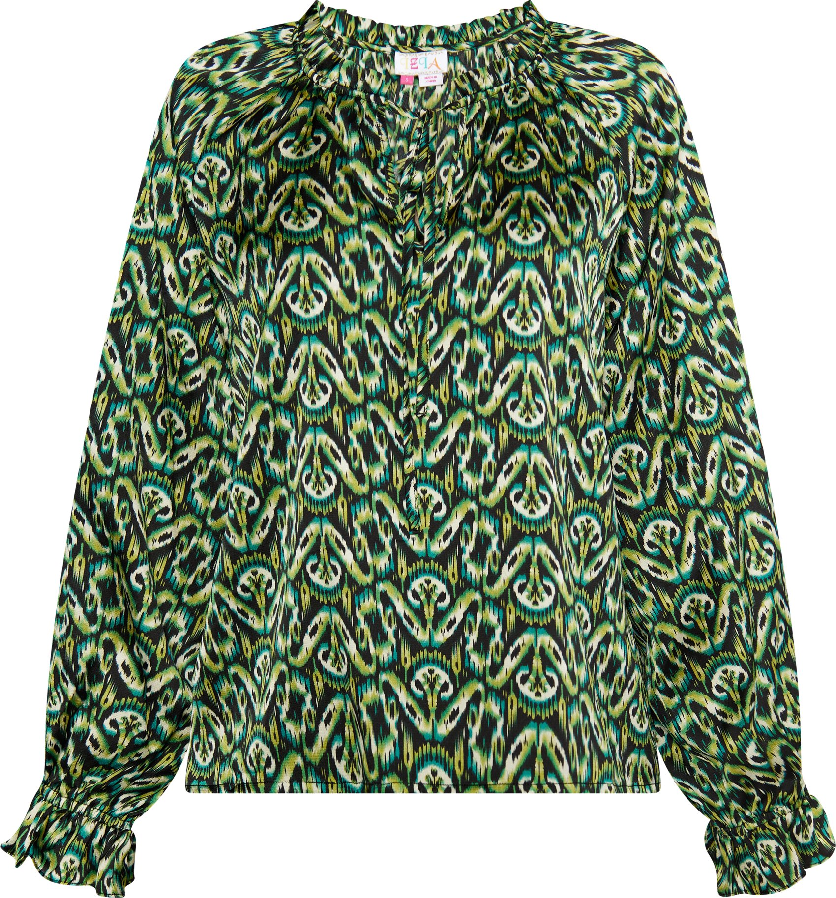 IZIA Bluse Damen Grün Mehrfarbig