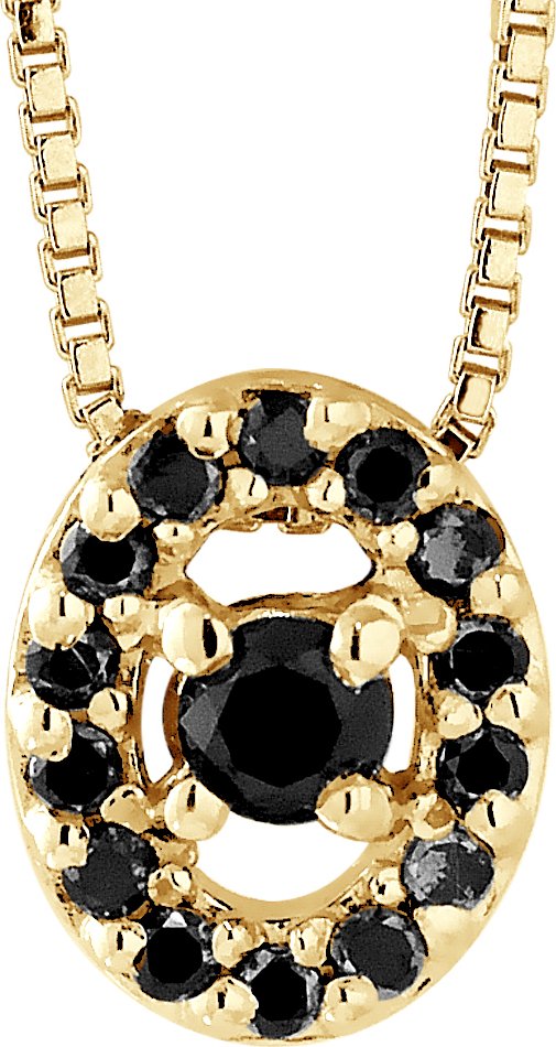 DIADEMA - Halskette mit Diamanten - Schwarz - Gelbgold