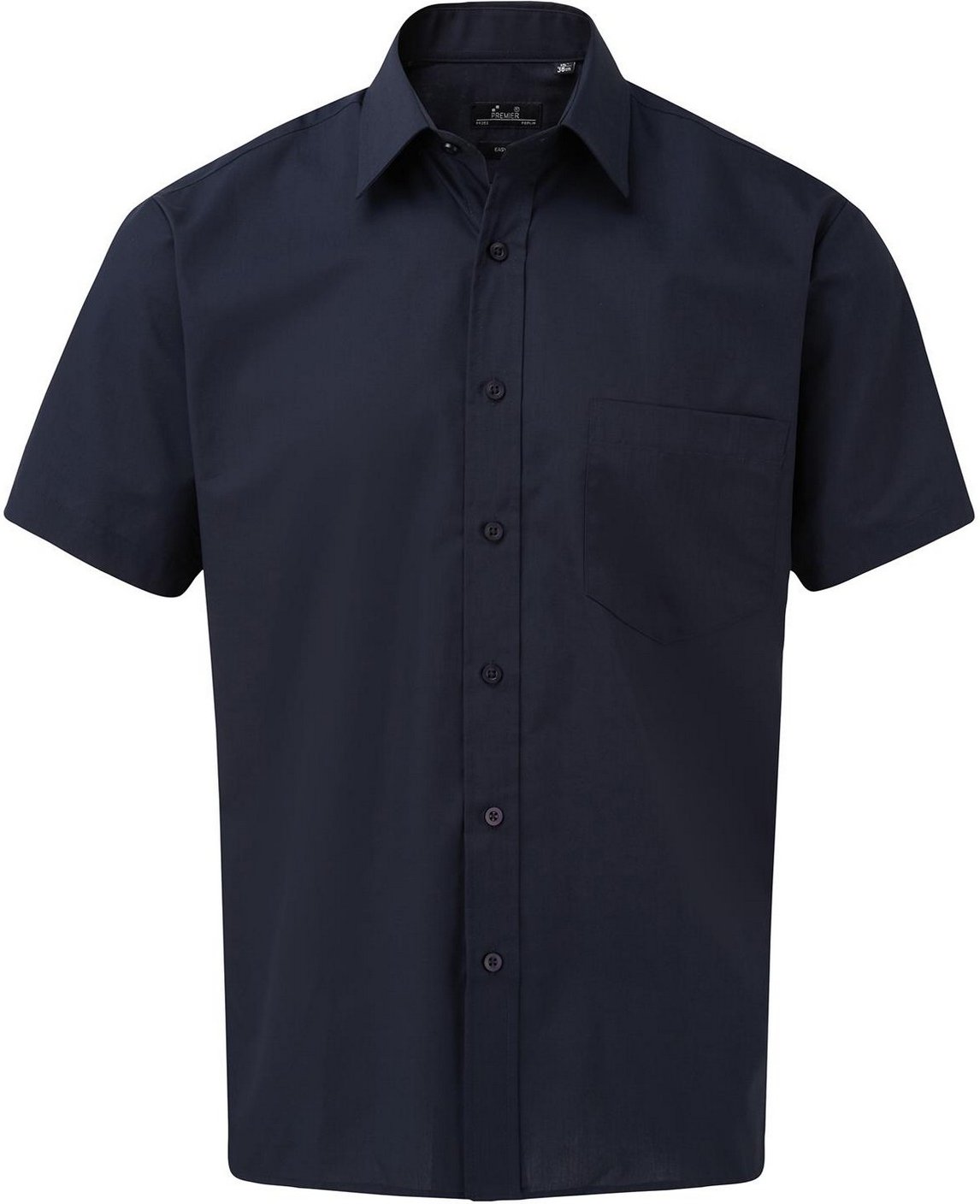 Premier Herren Popelin-Hemd, kurzärmlig (Marineblau)