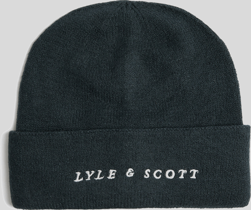 Lyle & Scott Beanie mit Logo-Schriftzug – Marineblau