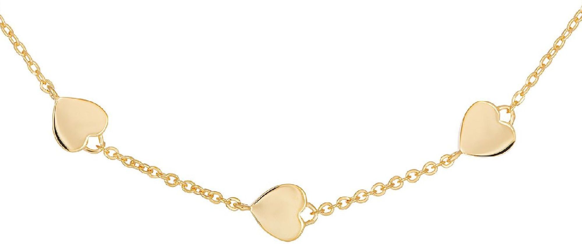 cai Kette 925 Sterling Silber vergoldet Herzen