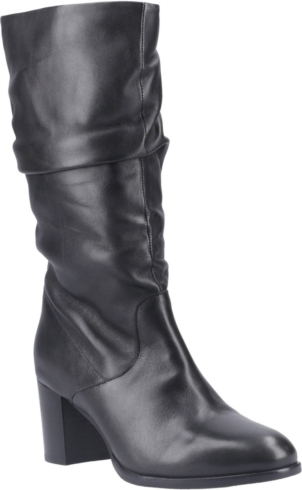 Thumbnail - Hush Puppies Cosima Damen Stiefel aus schwarzem Leder mit hohem Absatz
