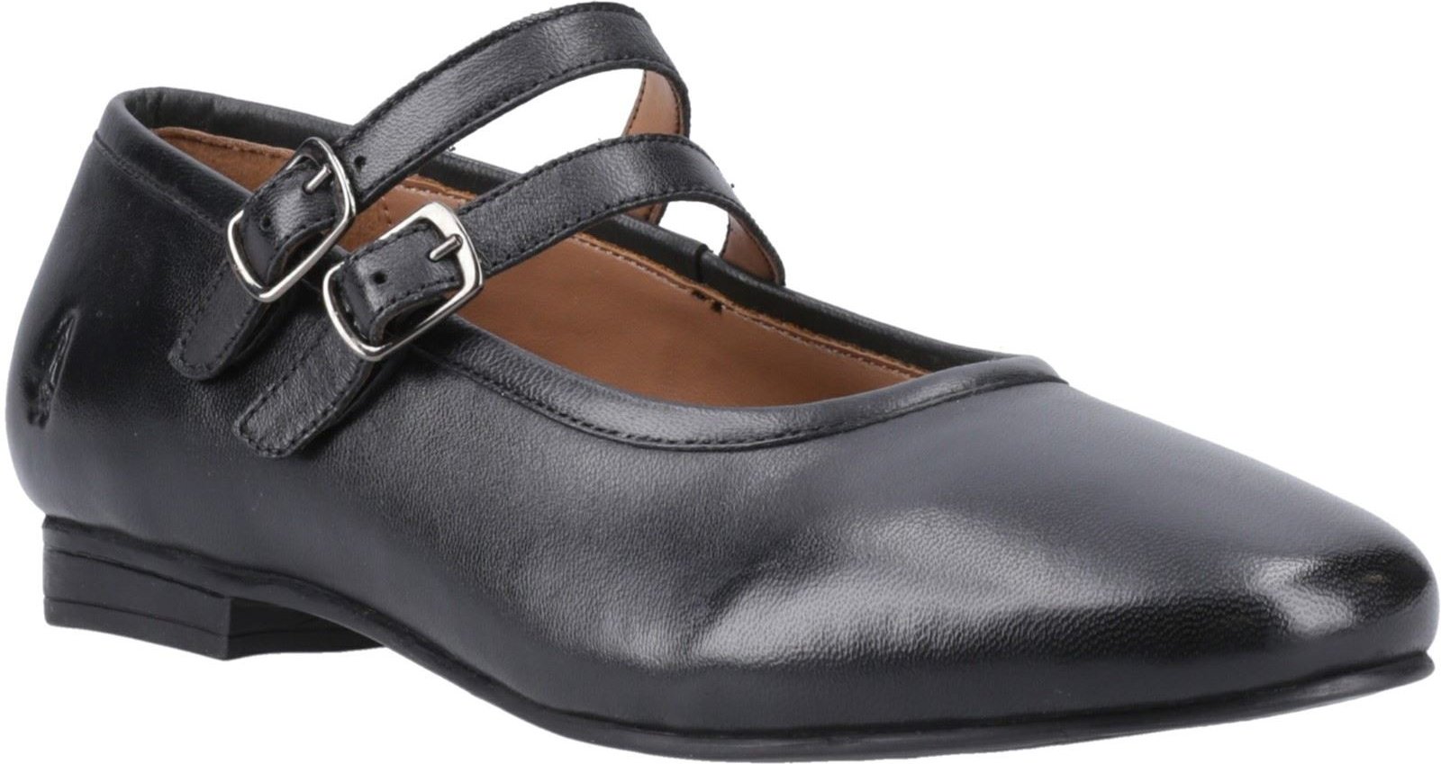 Hush Puppies Nancy Mary Jane Damen Schwarze Lederschuhe