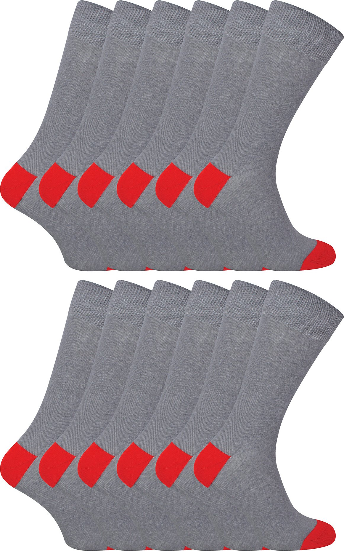 Thumbnail - 12er Multipack Herren schwarze Baumwollsocken | Sock Snob | Atmungsaktive Crew-Socken mit gepolstertem Fersen- und Zehen...