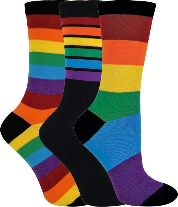 Childrens Kinder 3 Paar gestreifte Regenbogen Design lässig Schule Socken