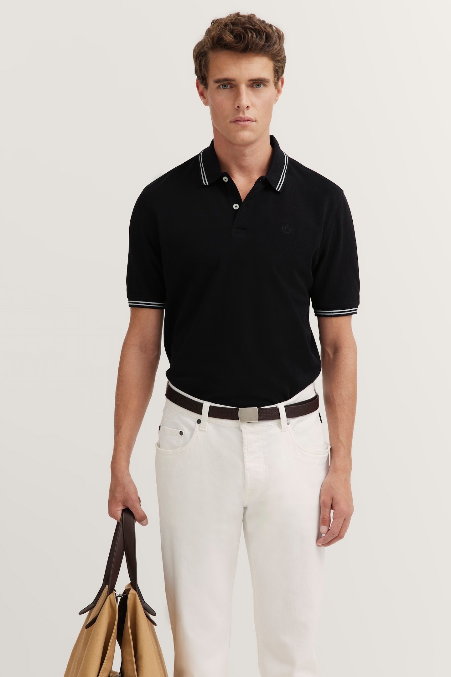 Thumbnail - Bugatti Herren Polo mit Kontraststreifen und Bruststickerei