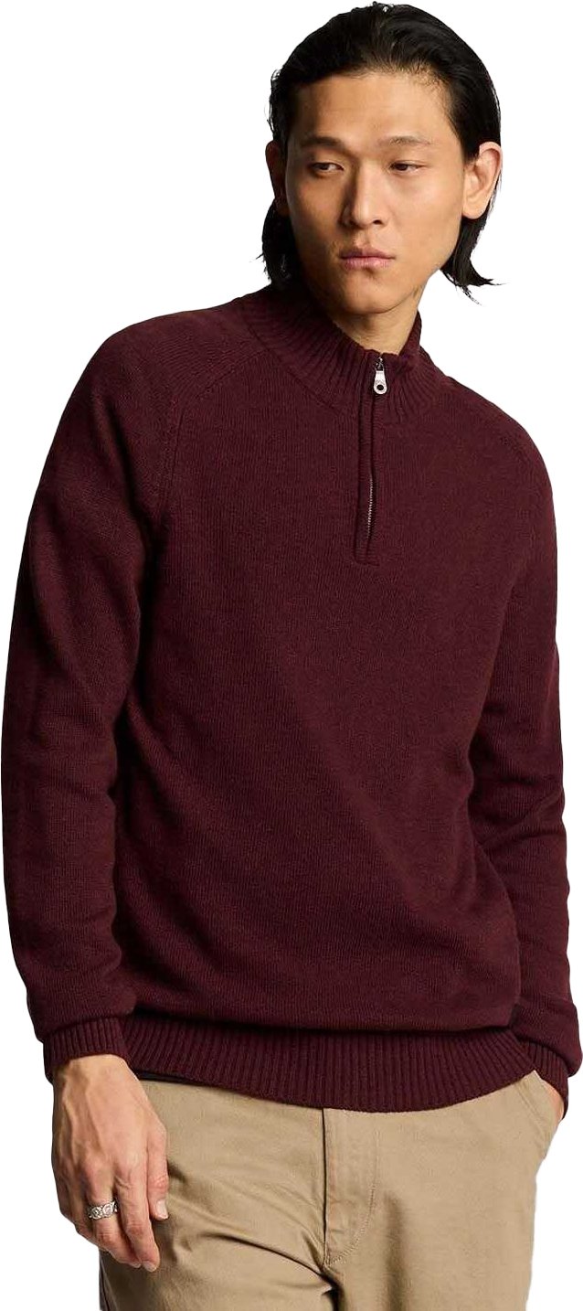 Lyle & Scott - Pullover für Herren, mit kurzem Reißverschluss, Sattelärmel (Rot)