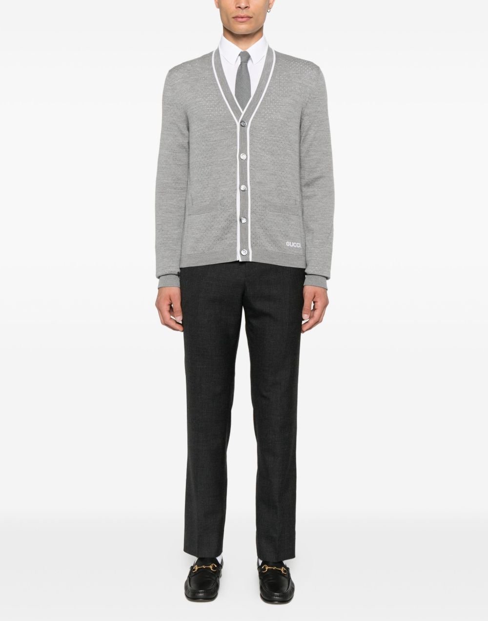 Woll-V-Ausschnitt-Cardigan