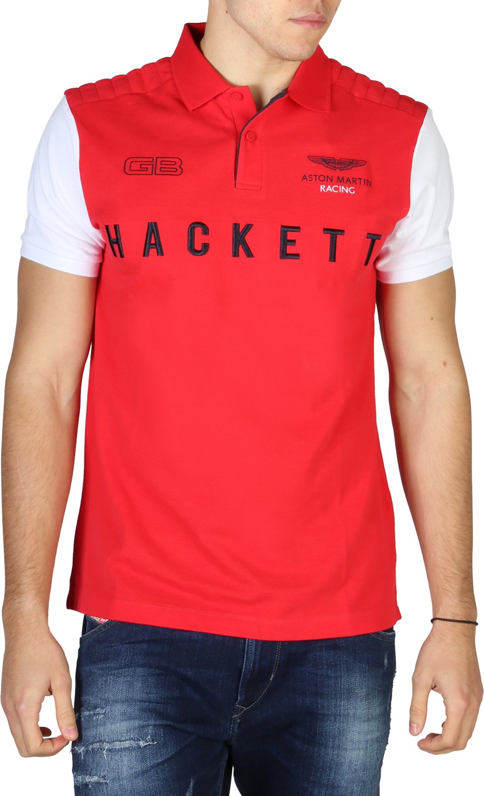 Hackett Aston Martin Racing Mens Red Polo Shirt