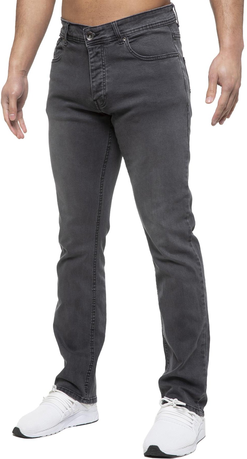 Enzo Herren Straight Fit Stretch Denim Jeans