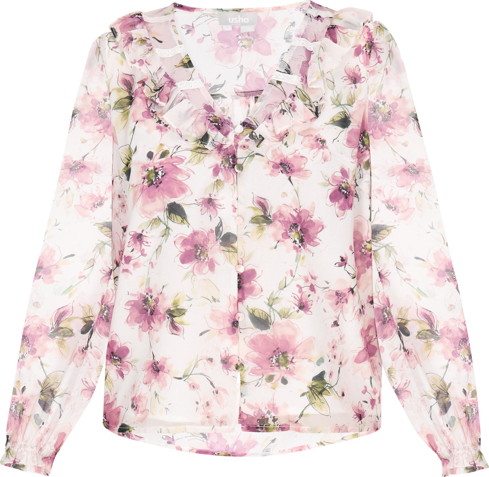 usha Bluse Frauen rosa mehrfarbig