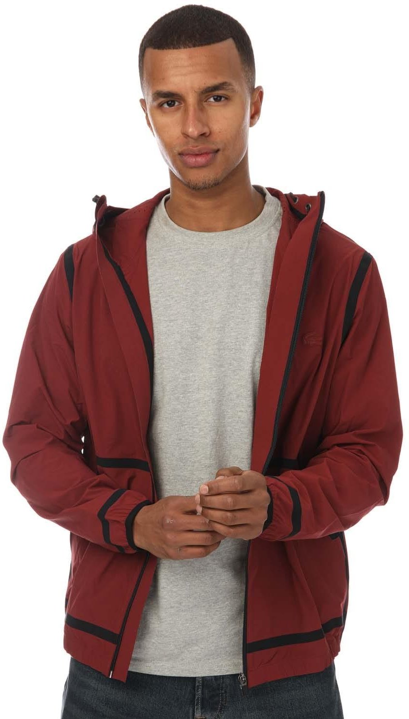 Lacoste - Jacke für Herren, mit Kapuze, Leicht (Weinrot)