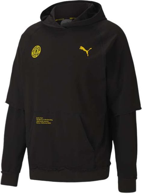 Puma x Gold's Gym Raglan Herren Schwarzer Kapuzenpullover