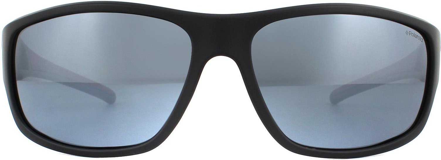 Polaroid Wrap Mens Schwarz Grau Polarisierte Sonnenbrille