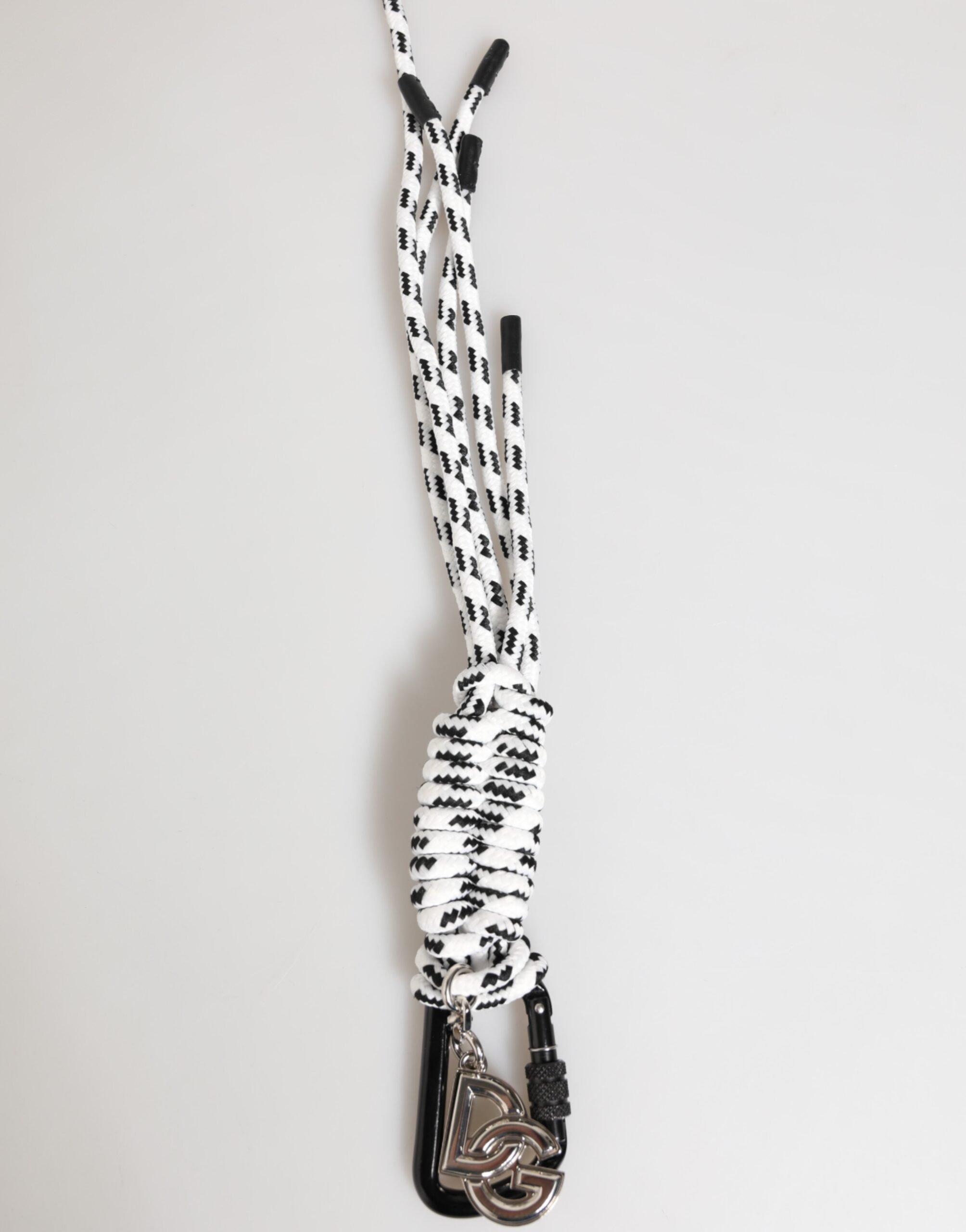 Mehrfarbige Polyesterband-Schnur DG Logo Schlüsselanhänger Schlüsselring