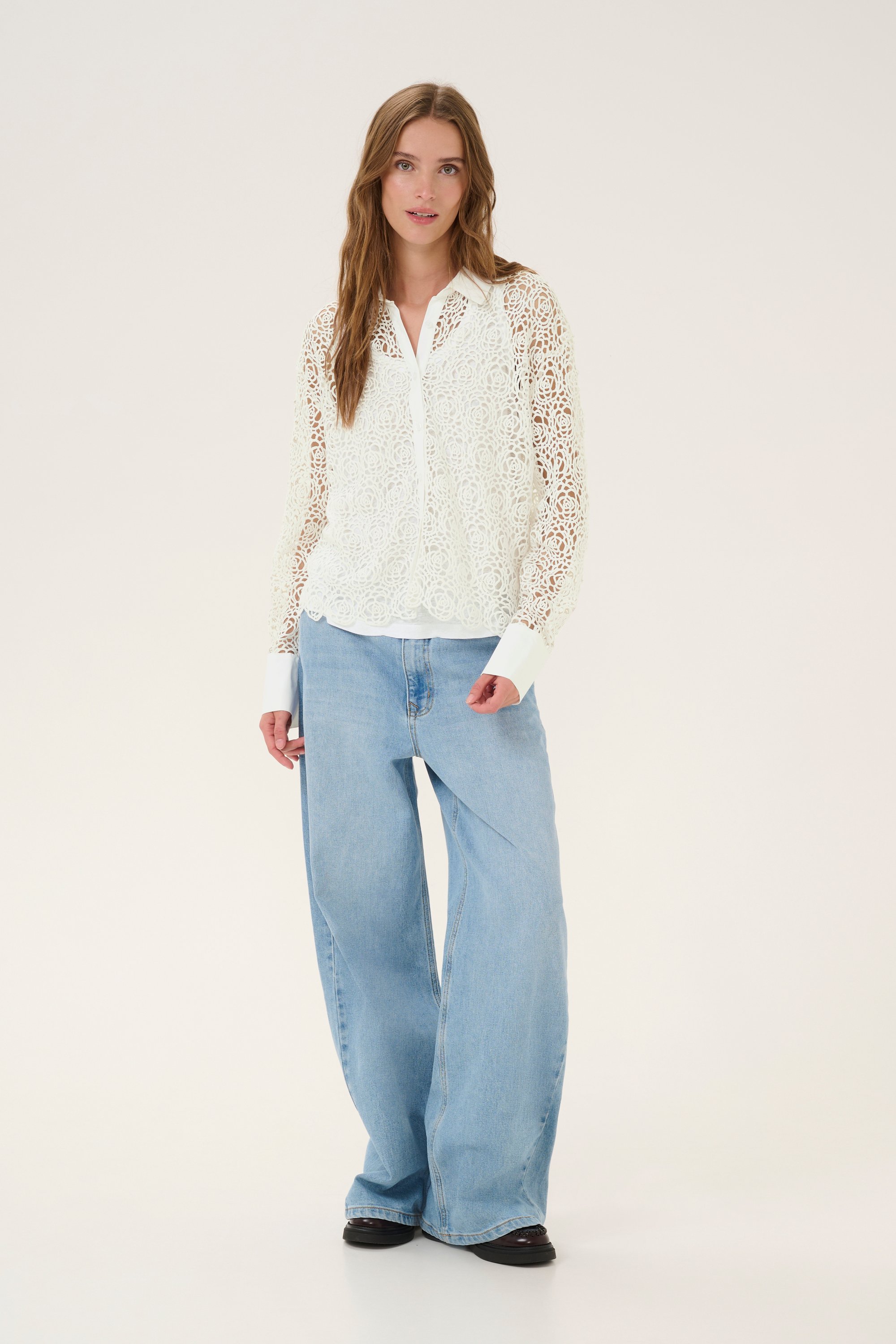 Langarm - Hemd Loose fit white