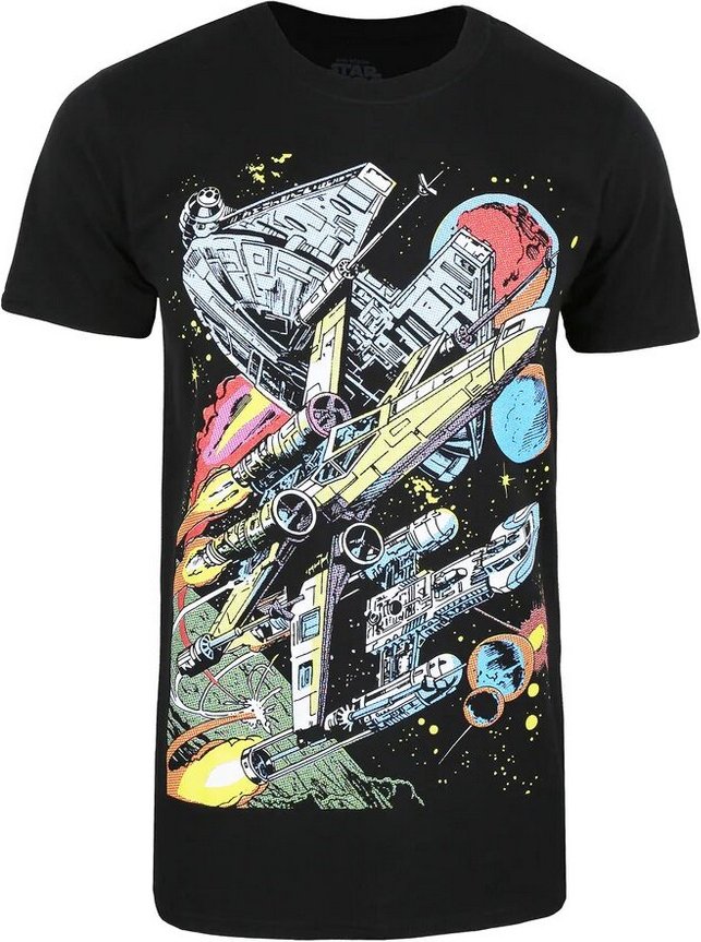 Star Wars - T-shirt FALCON BATTLE - Homme (Noir)