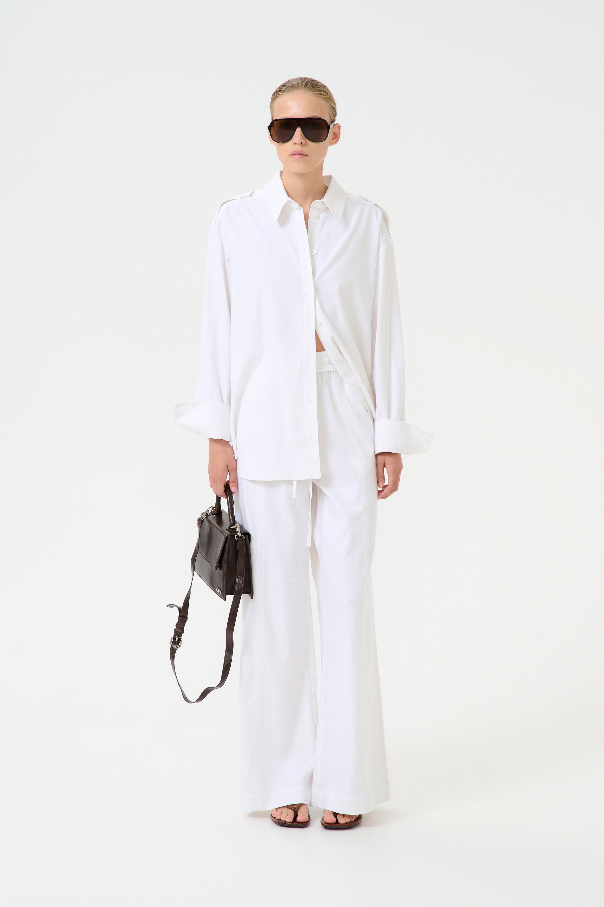 Langarm-Hemd Loose fit white