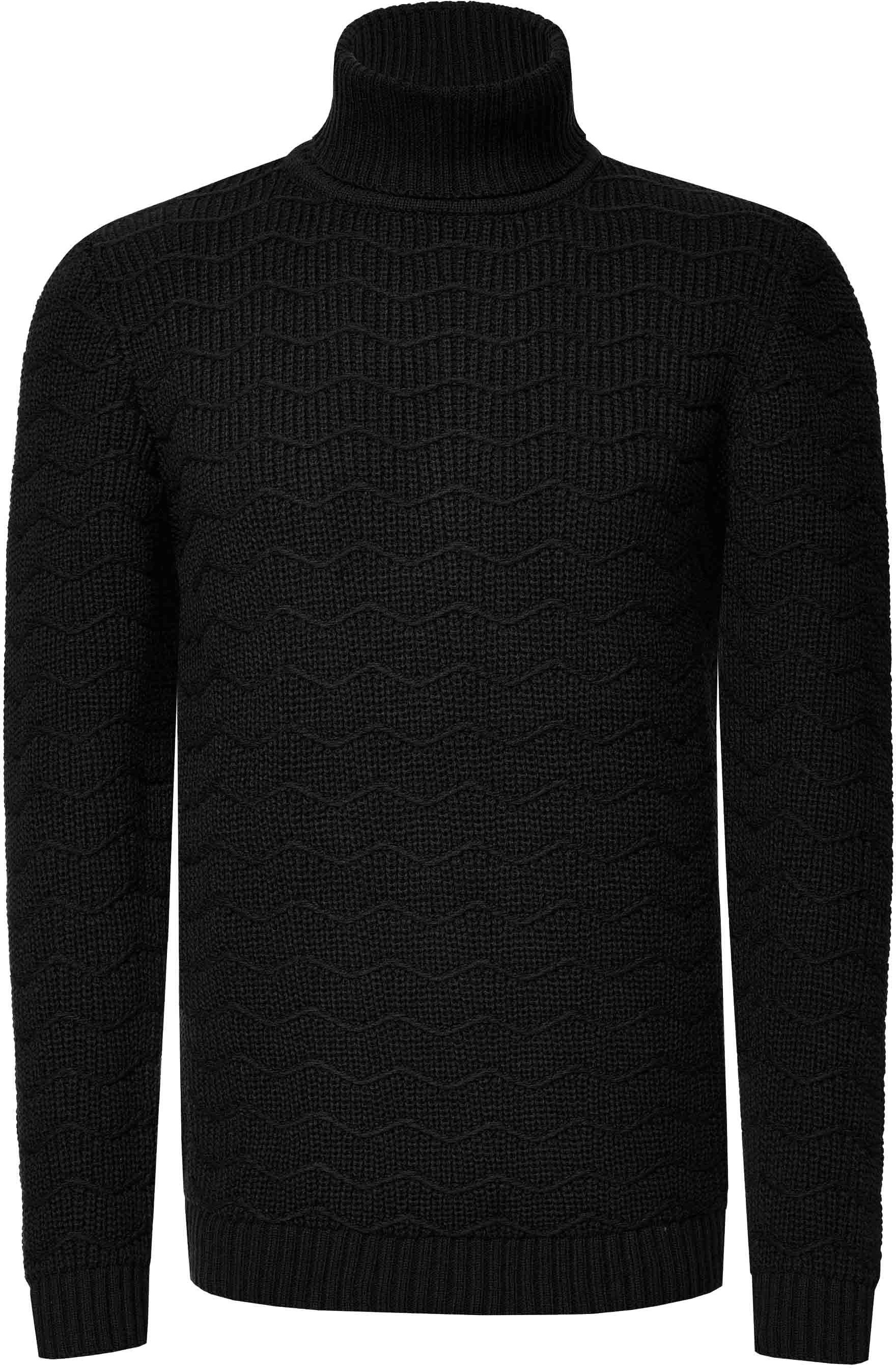 Schwerer Grobstrick Rollkragen-Pullover