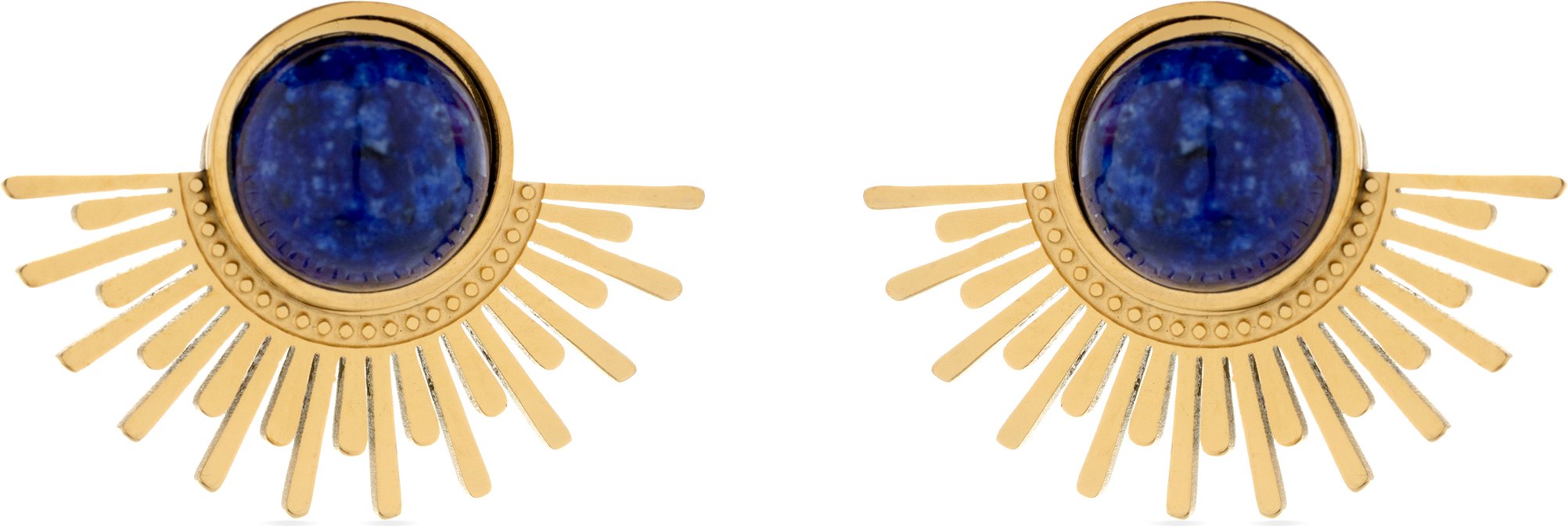 Luxenter Ohrringe aus natürlichem Lapislazuli in 18K Gelbgold - Viwing