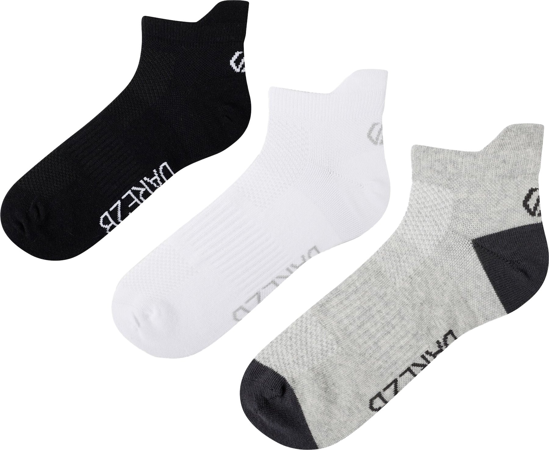 Dare 2B - "Movement" Sneaker-Socken für Herren/Damen Unisex(3er-Pack) (Schwarz/Weiß/Grau meliert)