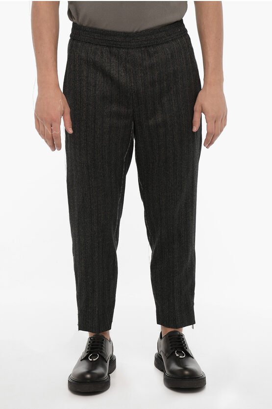 Slim Fit Freizeithose aus Schurwolle in Grau