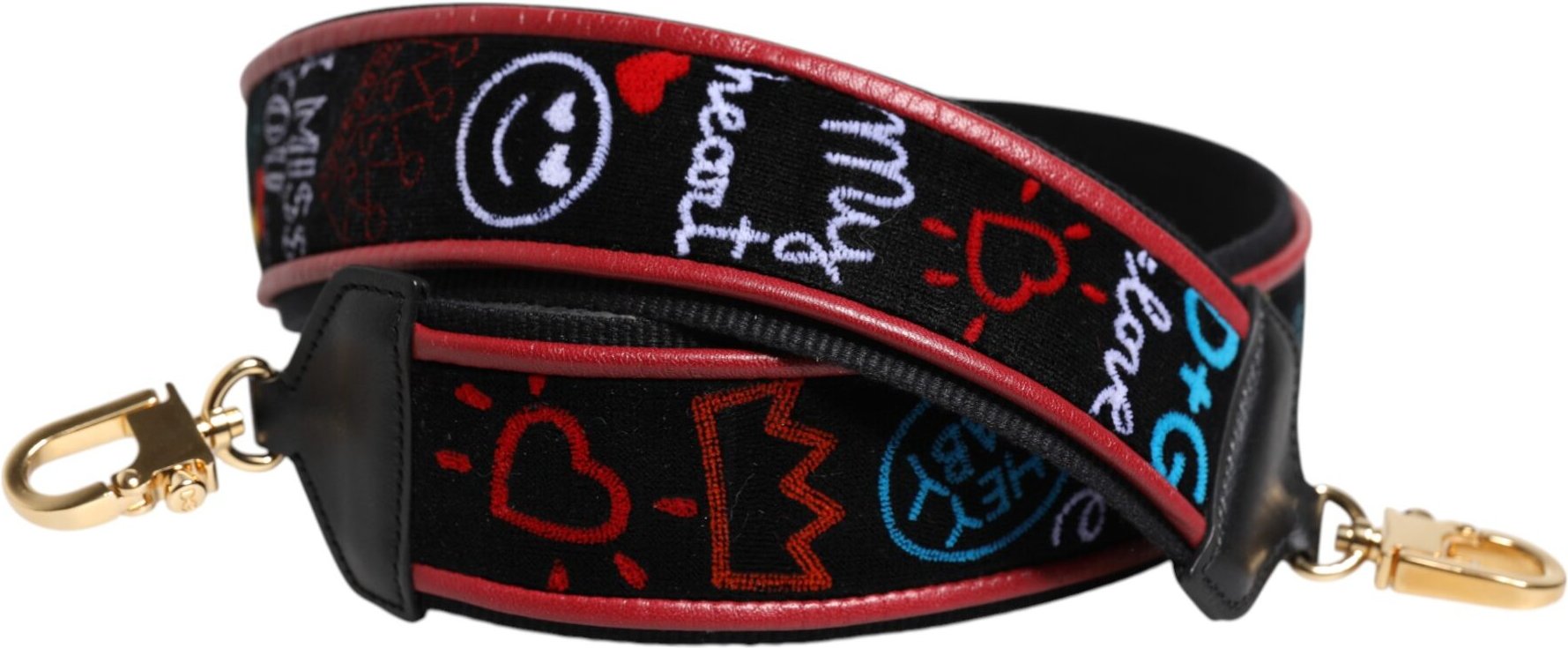 Schwarze Baumwolle Bedruckte Damenhandtasche Zubehör Schultergurt