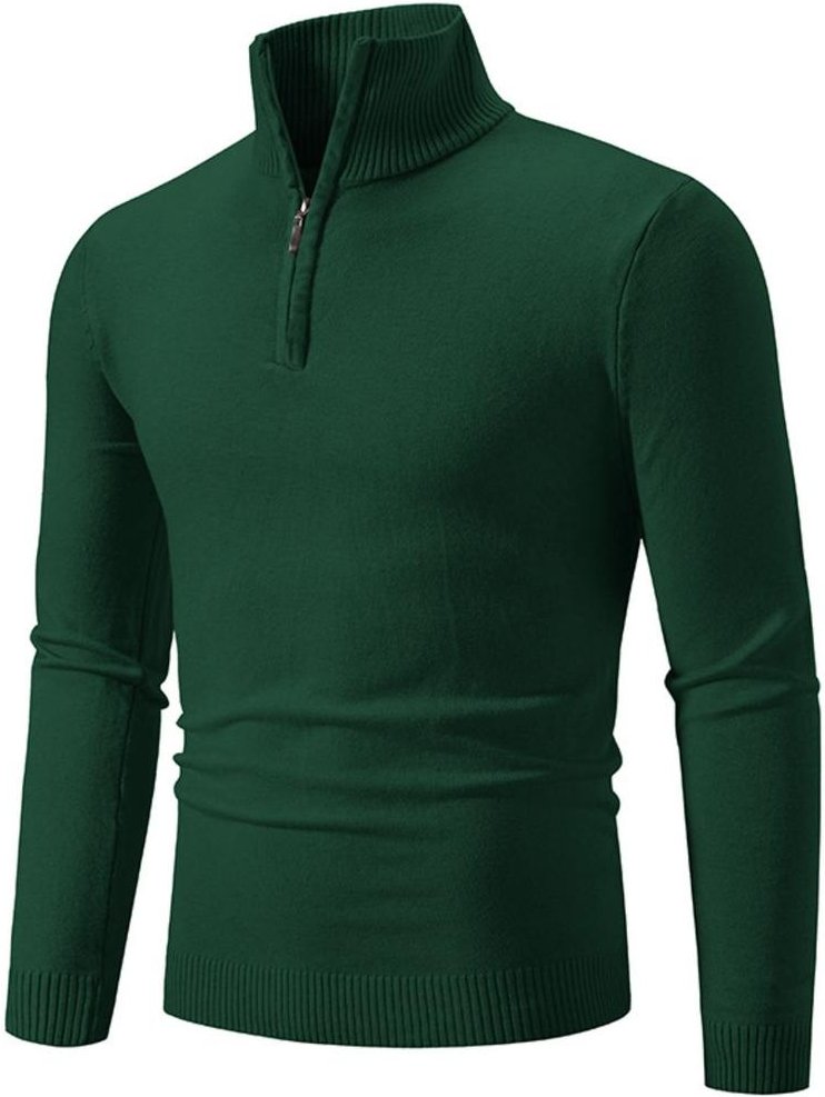 Thumbnail - Herren Plus Size Viertelreißverschluss Langarm Stricktop