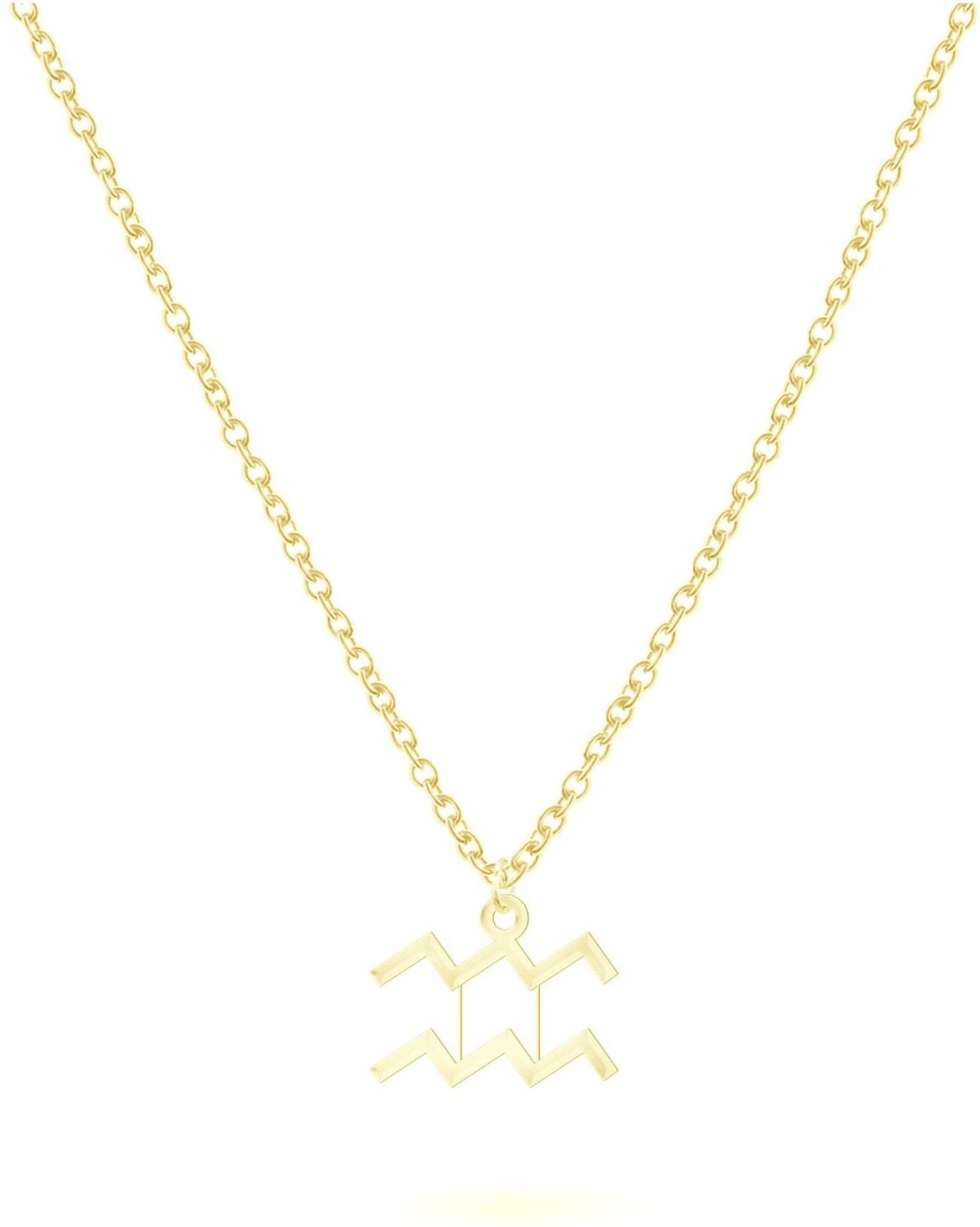 BEKA&BELL Anhänger mit Kette 925-Sterling Silber vergoldet Glänzend 42cm Wassermann