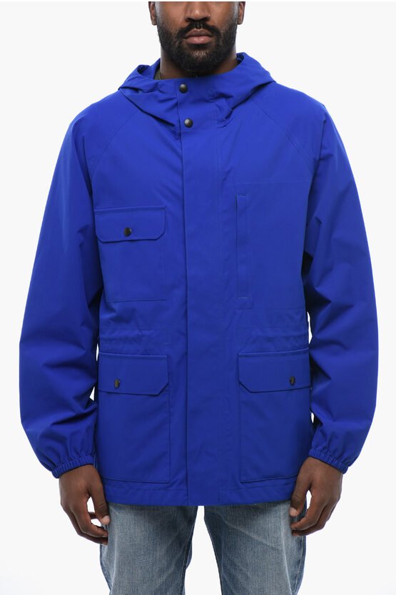 MOUNTAIN Windbreaker mit mehreren Taschen und verstecktem Verschluss in Blau