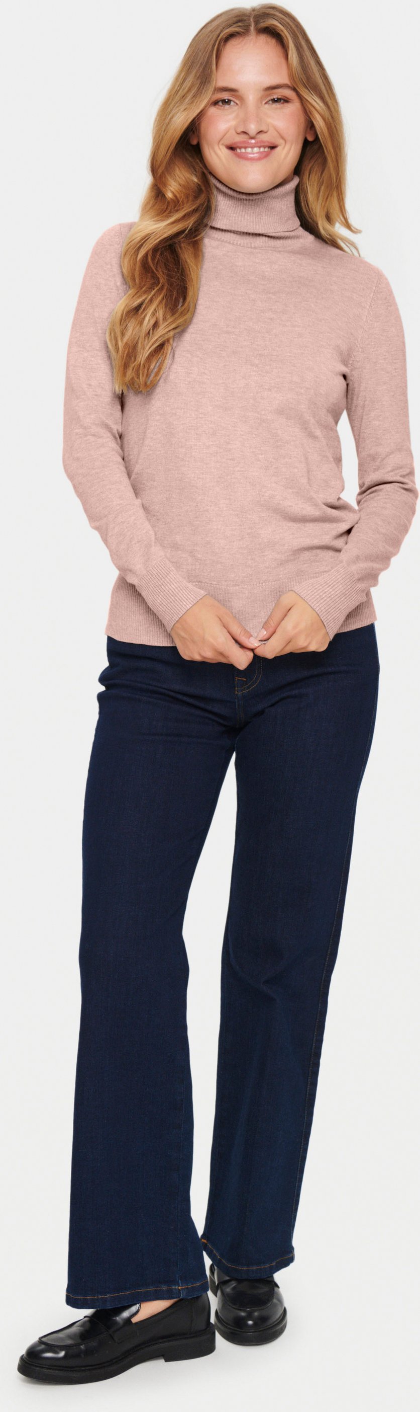 Rollkragen Classic fit pink