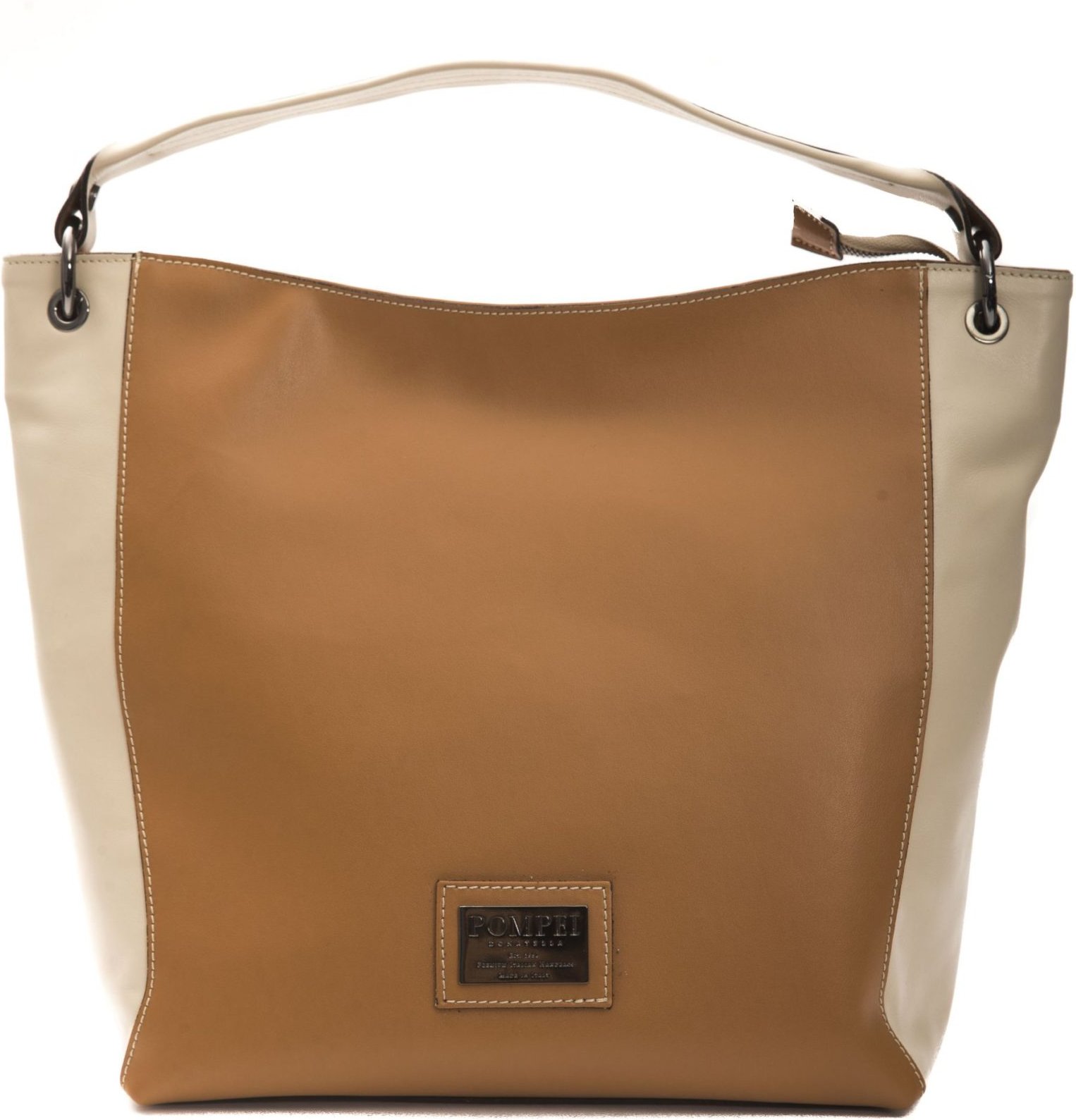 Pompei Donatella Damen Schultertasche aus braunem Leder