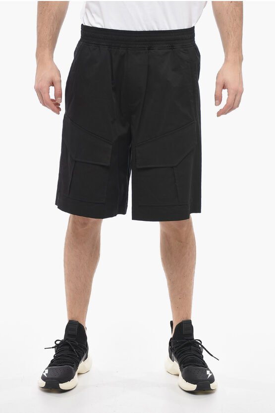Baggy Fit JORDAN Cargo-Shorts mit Klapptaschen in Schwarz