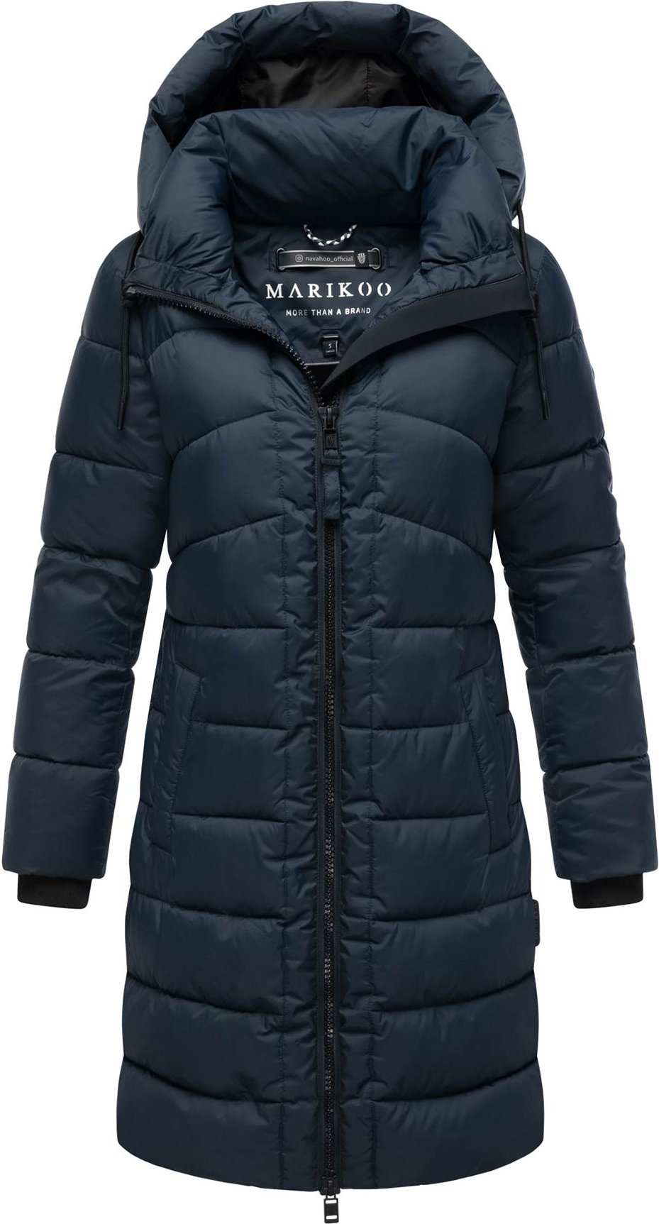 Marikoo Damen Wintermantel Kaltnäschen mit abnehmbarer Kapuze