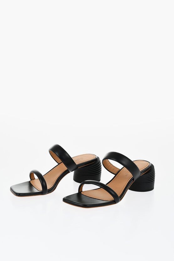 Ledersandalen SPRING mit Standardabsatz 6 cm in Schwarz