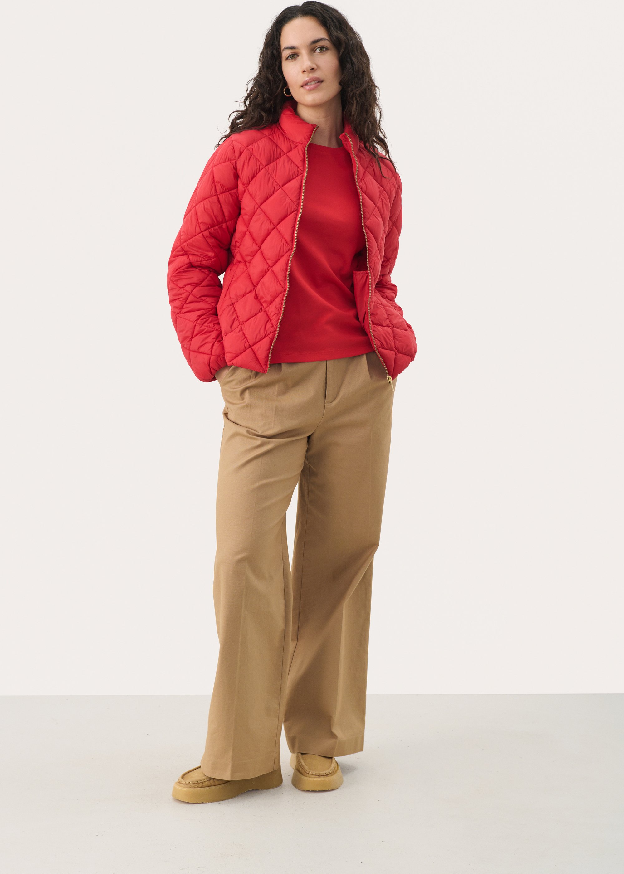 Jacke Gerade Passform Ribbon Red