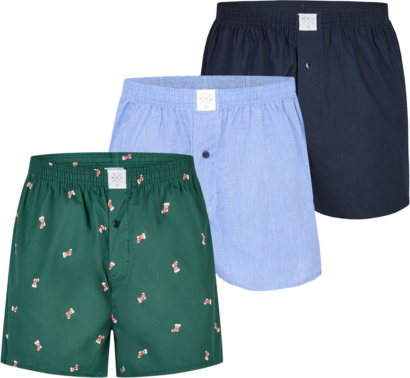 MG-1 Herren Retro Boxer ChristmasRetroshorts, Vintage Boxer, Klassische Boxer