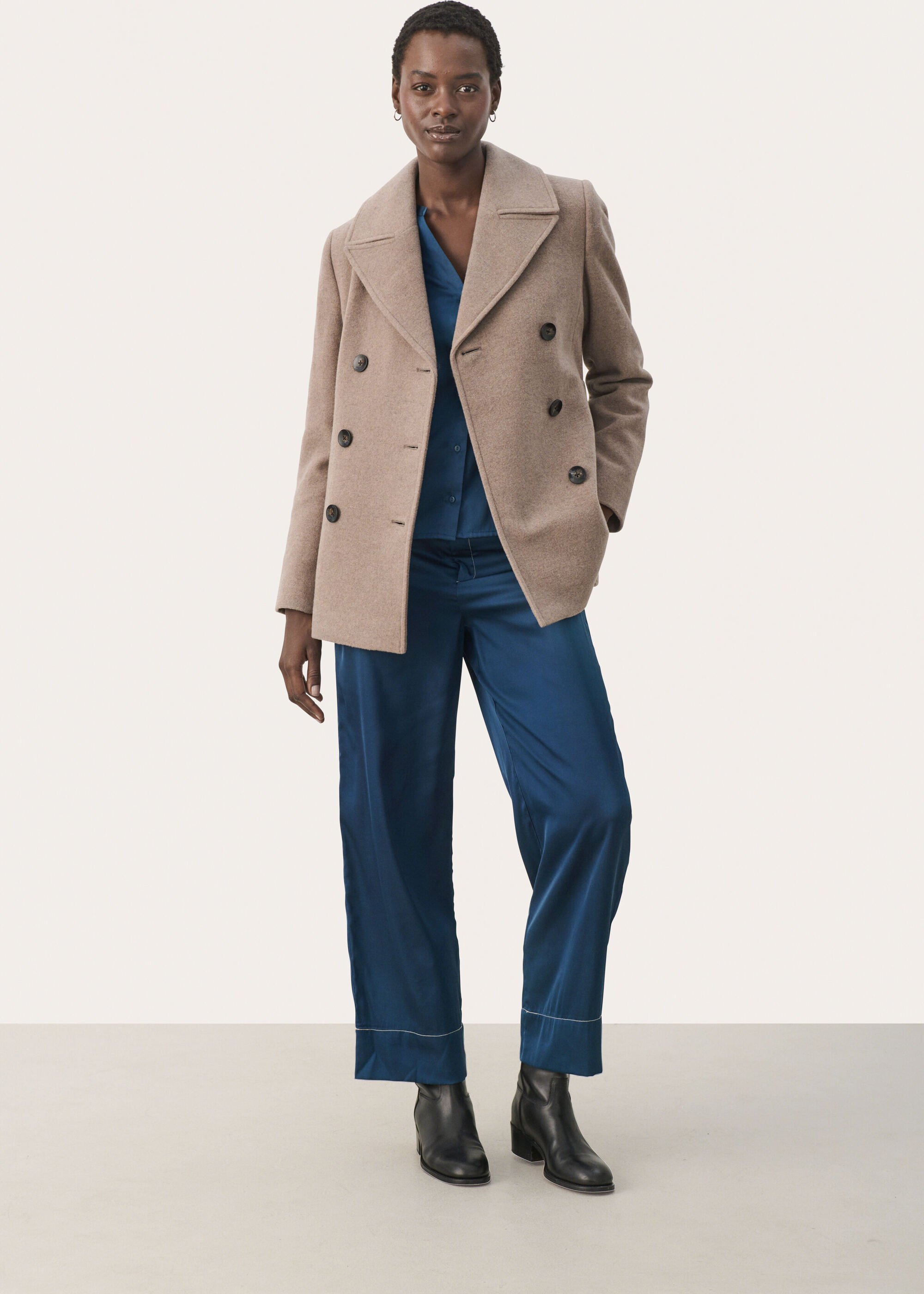 Jacke Classic fit Mink Melange beige