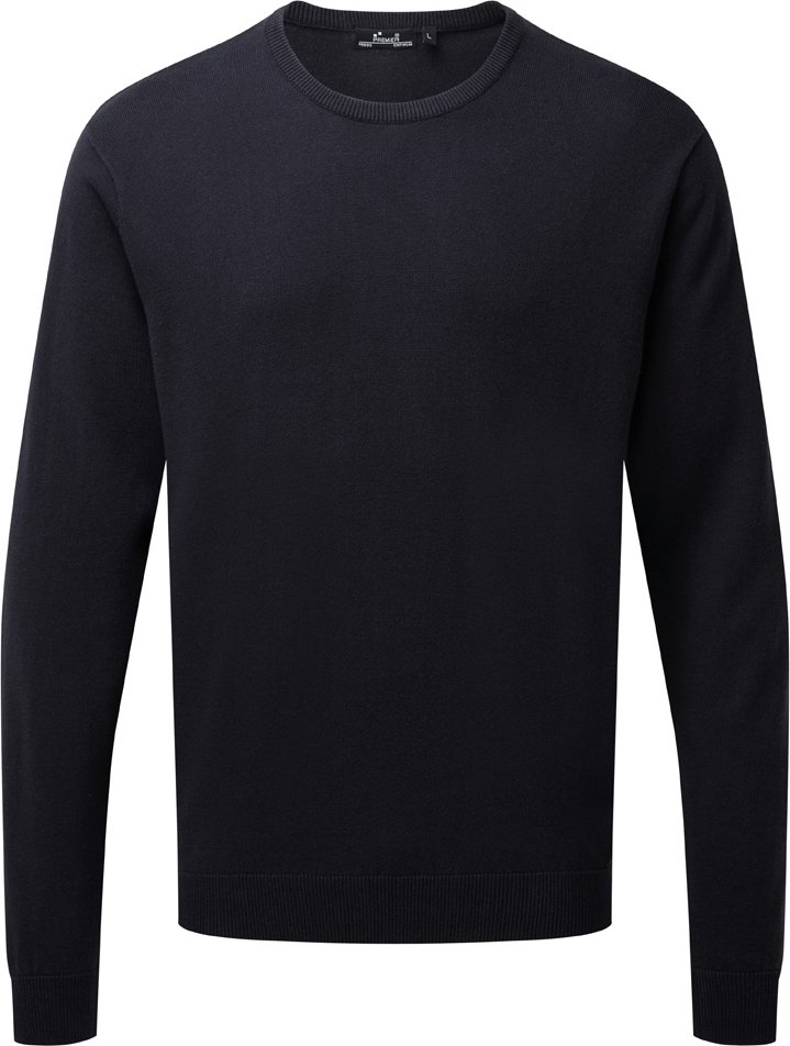 Premier Erwachsene Unisex-Pullover mit Rundhalsausschnitt aus reicher Baumwolle (Marine)
