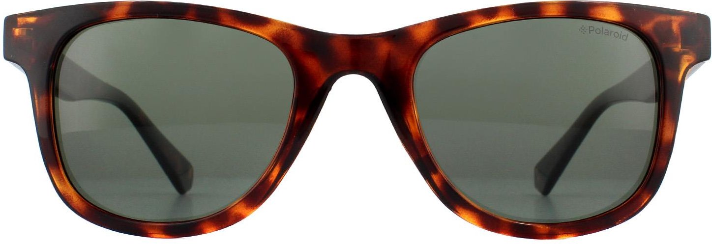 Polaroid Rectangle Unisex dunkle Havanna grün polarisierte Sonnenbrille